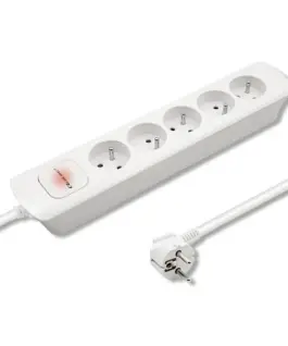Alternative view of Qoltec Power strip 5 sockets, 1.8m, бял