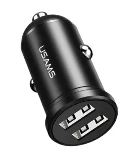 USAMS зарядно за кола 2xUSB 24A черен