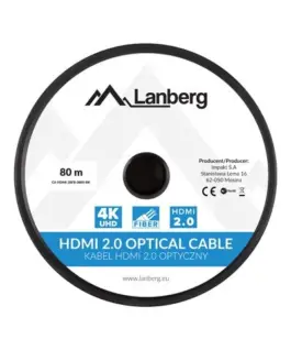Lanberg кабел HDMI M/M v2.0 CA-HDMI-20FB-0800-BK 80m черен - Image 3