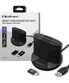 Qoltec Intelligent ID chip card reader SCR 0632 USB