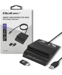 Qoltec Intelligenst smart ID card reader USB type C