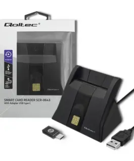 Qoltec Smart chip card scanner USB2.0 Plug&play