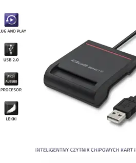 Qoltec Smart chip card scanner USB 2.0 Plug&play