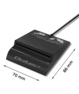 Alternative view of Qoltec Intelligenst smart ID card reader, USB type C