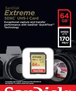 Alternative view of SanDisk Extreme SDXC 64GB 170/80 MB/s V30 UHS-I U