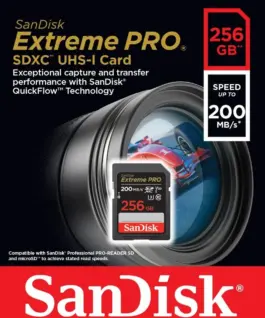 SanDisk Extreme Pro SDXC 256GB 200/140 MB/s V30 UHS-I