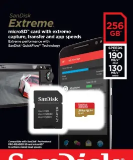 Alternative view of SanDisk Extreme microSDXC 256GB 190/130 MB/s A2 V30 U3