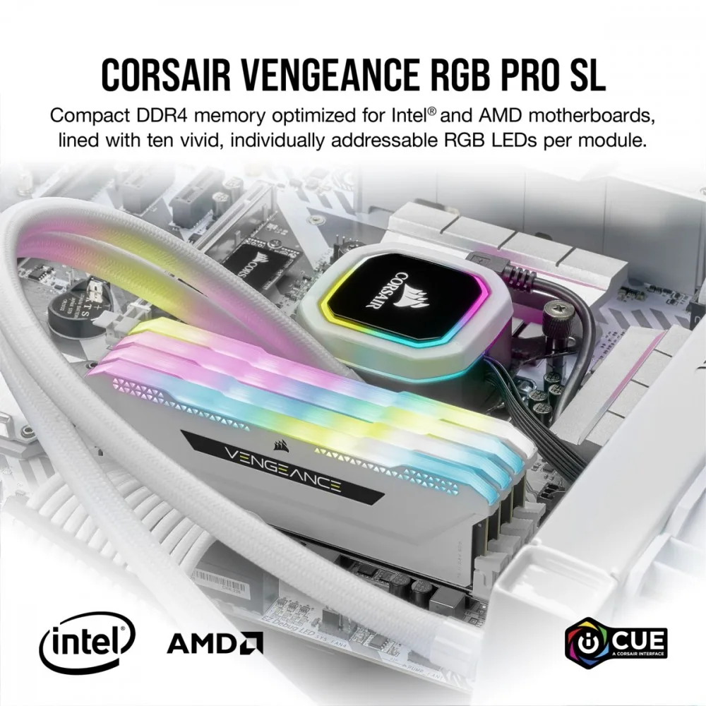 Corsair памет DDR4 Vengeance RGB PRO SL 32GB/3200(2*16GB) бял - Image 3