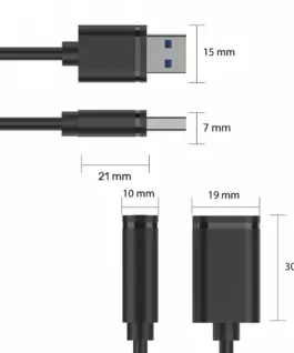 Alternative view of Unitek удължителен кабел USB 2.0 AM-AF, 0.5M, Y-C447GBK