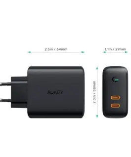 Alternative view of AUKEY AUKEY PA-D2 Wall Charge r 2xUSB-C PD Power Deli