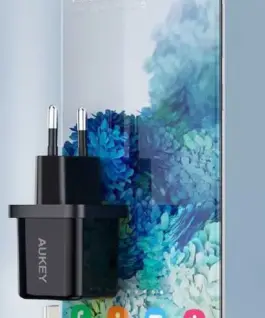 AUKEY Mini зарядно PA-F5 OEM черен 1xUSB-C 20W PD Power Delivery