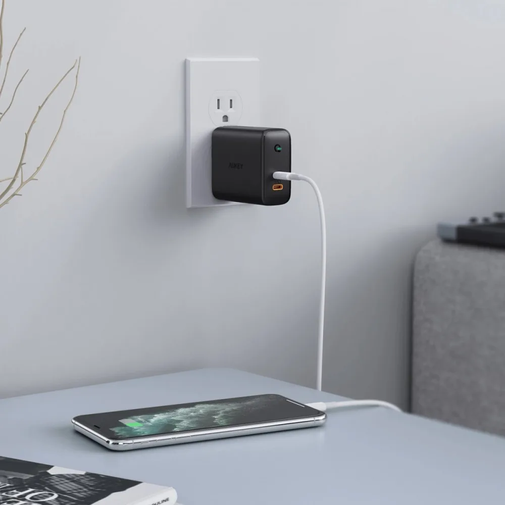 AUKEY AUKEY PA-D2 Wall Charge r 2xUSB-C PD Power Deli - Image 5