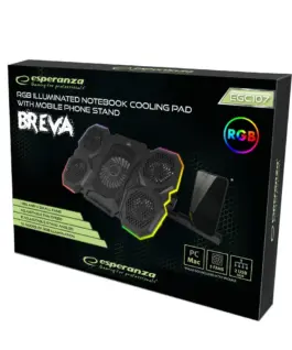 Alternative view of Esperanza Illuminated gaming cooling pad Breva