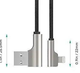 Alternative view of AUKEY AUKEY CB-AL01 черен OEM USB - Lightning Nylon C