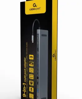 Alternative view of Gembird USB-C Hub HDMI GbE 5xUS B 2.0 3.1 3xUSB-C 1xPD