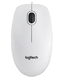 Мишка за компютър LOGITECH B100 Corded Mouse - WHITE - USB - B2B