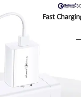 USAMS зарядно T22 1xUSB 18W QC 3.0 only head