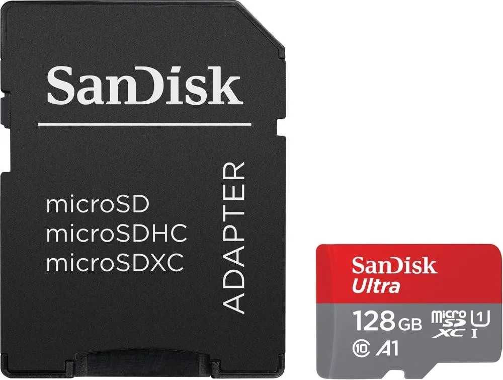 SanDisk Ultra microSDXC памет card 128GB 140MB/s A1 + адаптер SD