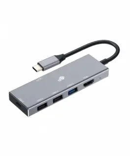 TB адаптер HUB USB C 7in1 - HDMI USBx3 PD SD/TF