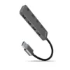 AXAGON Hub HUE-MSA 4x USB3.2 Gen 1 SWITCH metal micro USB power IN 20cm USB-A кабел