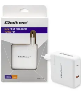 Qoltec Power зарядно GaN FAST 108W