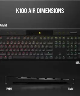 Corsair Keyboard K100 RGB Air Wireless Ultra Thin Cherry MX