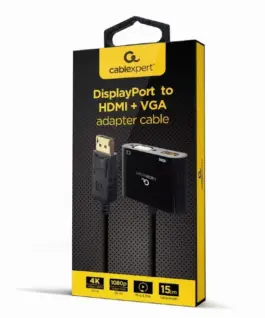 Alternative view of Gembird адаптер DisplayPort to HDMI + VGA