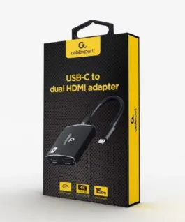 Alternative view of Gembird адаптер USB-C do 2xHDMI 4Kx2K audio