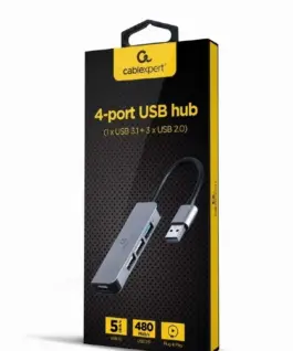 Alternative view of Gembird Hub 4-ports USB (3xUSB 2.0, USB 3.1)