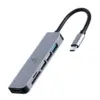 Gembird адаптер USB-C 6in1 HDMI USB 3.1 USB 2.0x2 card reader