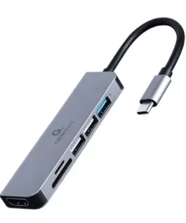 Gembird адаптер USB-C 6in1 HDMI USB 3.1 USB 2.0x2 card reader