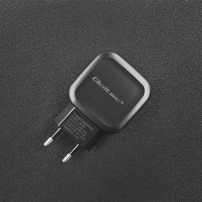 Qoltec Network зарядно 17W | 5V | 3.4A | 2xUSB + кабел USB typC - Image 5