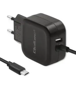 Qoltec зарядно 17W | 5V | 3.4A | USB + кабел Micro USB