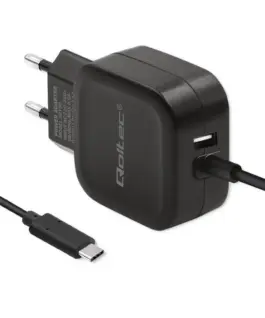 Qoltec зарядно 17W | 5V | 3.4A | USB + USB typ C