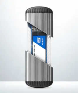 AXAGON Screwless RIBBED box EEM2-SA USB micro-B 3.2 Gen 1 – M.2 SATA SSD
