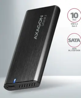 AXAGON ALU box EEM2-SBC USB-C 3.2 Gen 2 – M.2 SATA SSD 30-80mm