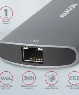 AXAGON Hub HMC-6M2 USB-C 3.2 Gen 1 hub w. M.2 SATA + HDMI + GLAN + 2x USB-A + PD