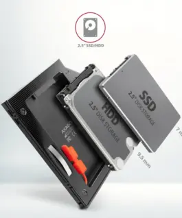 AXAGON RSS-CD09 2.5 SSD/HDD caddy into DVD slot