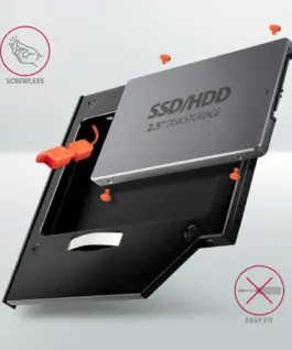 AXAGON RSS-CD09 2.5 SSD/HDD caddy into DVD slot