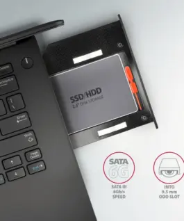 AXAGON RSS-CD09 2.5 SSD/HDD caddy into DVD slot