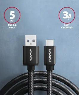Alternative view of AXAGON AXAGON BUCM3-AM20AB wir e USB-C - USB-A 2m