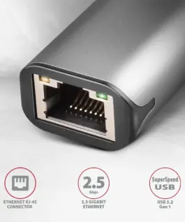 Alternative view of AXAGON AXAGON ADE-25RC USB-C 3 .2 Gen 1 адаптер