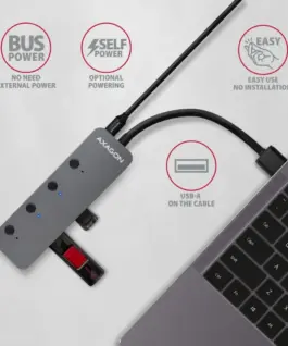 AXAGON Hub HUE-MSA 4x USB3.2 Gen 1 SWITCH