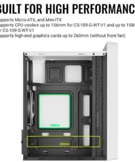 Alternative view of AeroCool кутия за компютър CS-109 RGB USB 3.0 Mini Tower бял