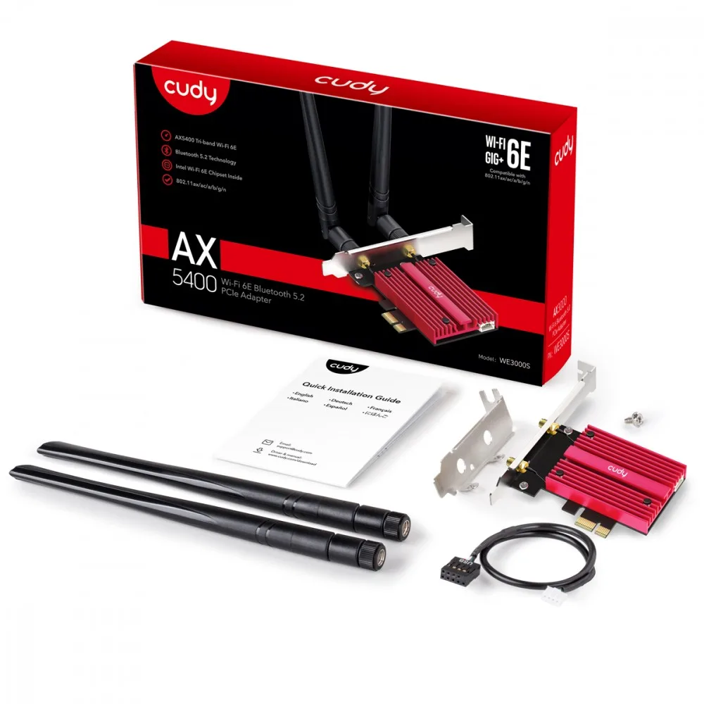 Cudy Network адаптер WE3000S WiFi AX5400 PCI-E - Image 2