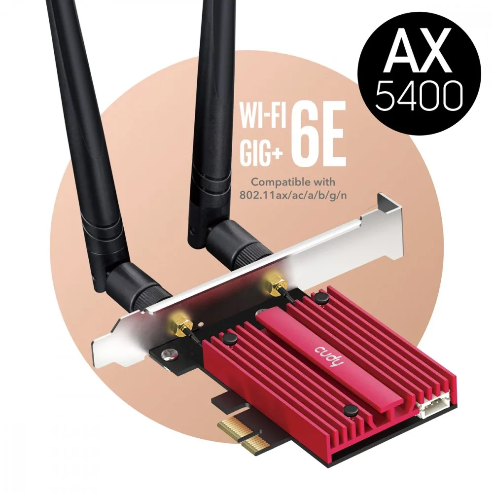 Cudy Network адаптер WE3000S WiFi AX5400 PCI-E - Image 3