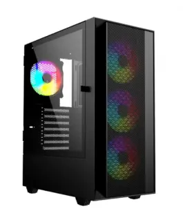 Gembird Компютър Case Midi Tower Fornax 4000 ARGB черен