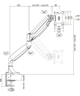 Alternative view of LogiLink Monitor mount 13-32 13-27 39,, max 9kg.