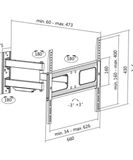 Alternative view of LogiLink TV wall mount, 37-70 tilt, swivel, 50kg max