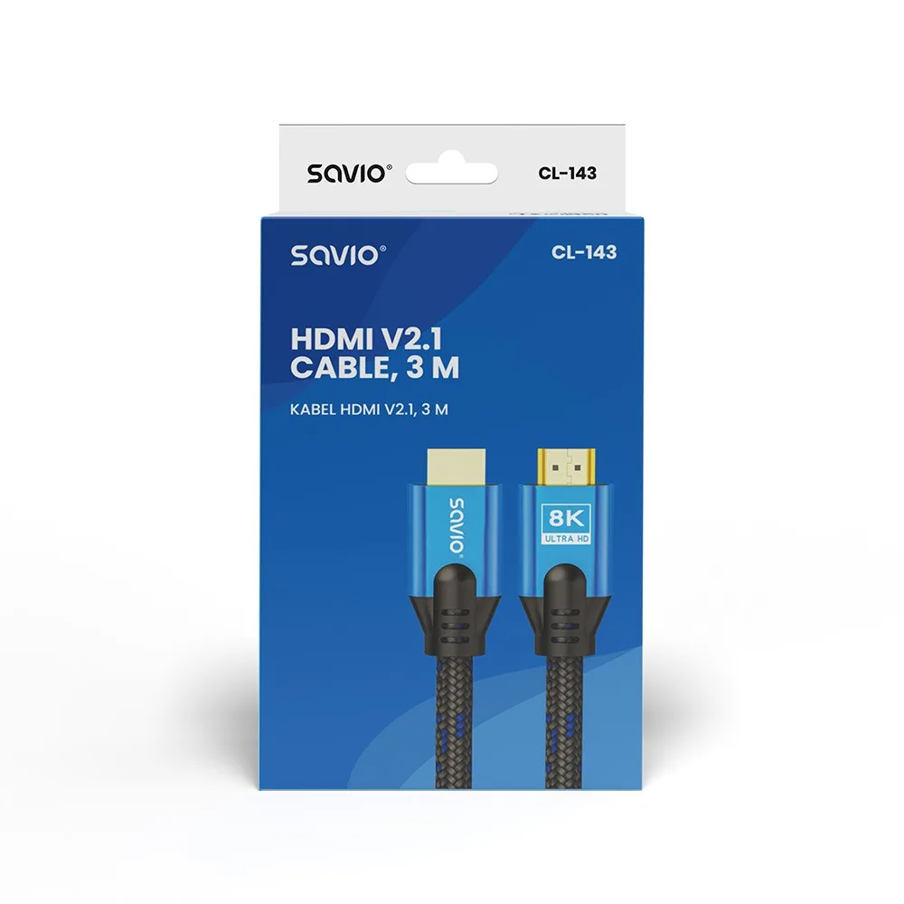 Savio кабел HDMI CL-143 v.2.1 3m - Image 3